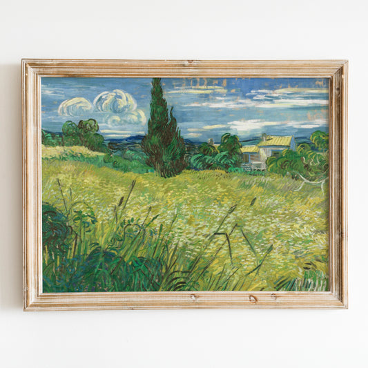 Green Wheat Field with Cyprus (1889) by Van Gogh