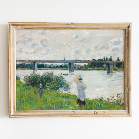 The Promenade with the Railroad Bridge, Argenteuil (1874) by Claude Monet