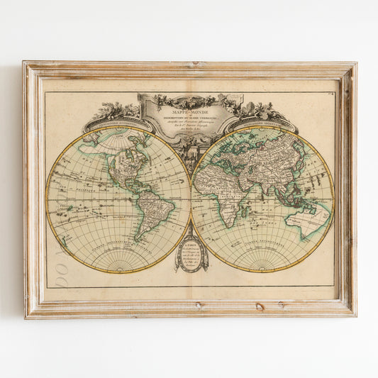 World Map 1762 - Old Vintage Map Of The World