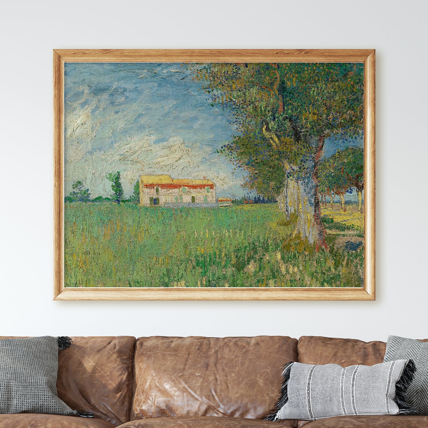 Farmhouse in a Wheatfield (1888) by Van Gogh