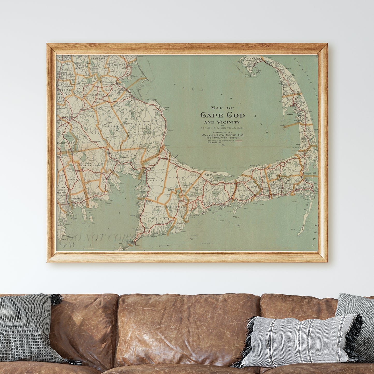 Vintage Map Of Cape Cod, 1917