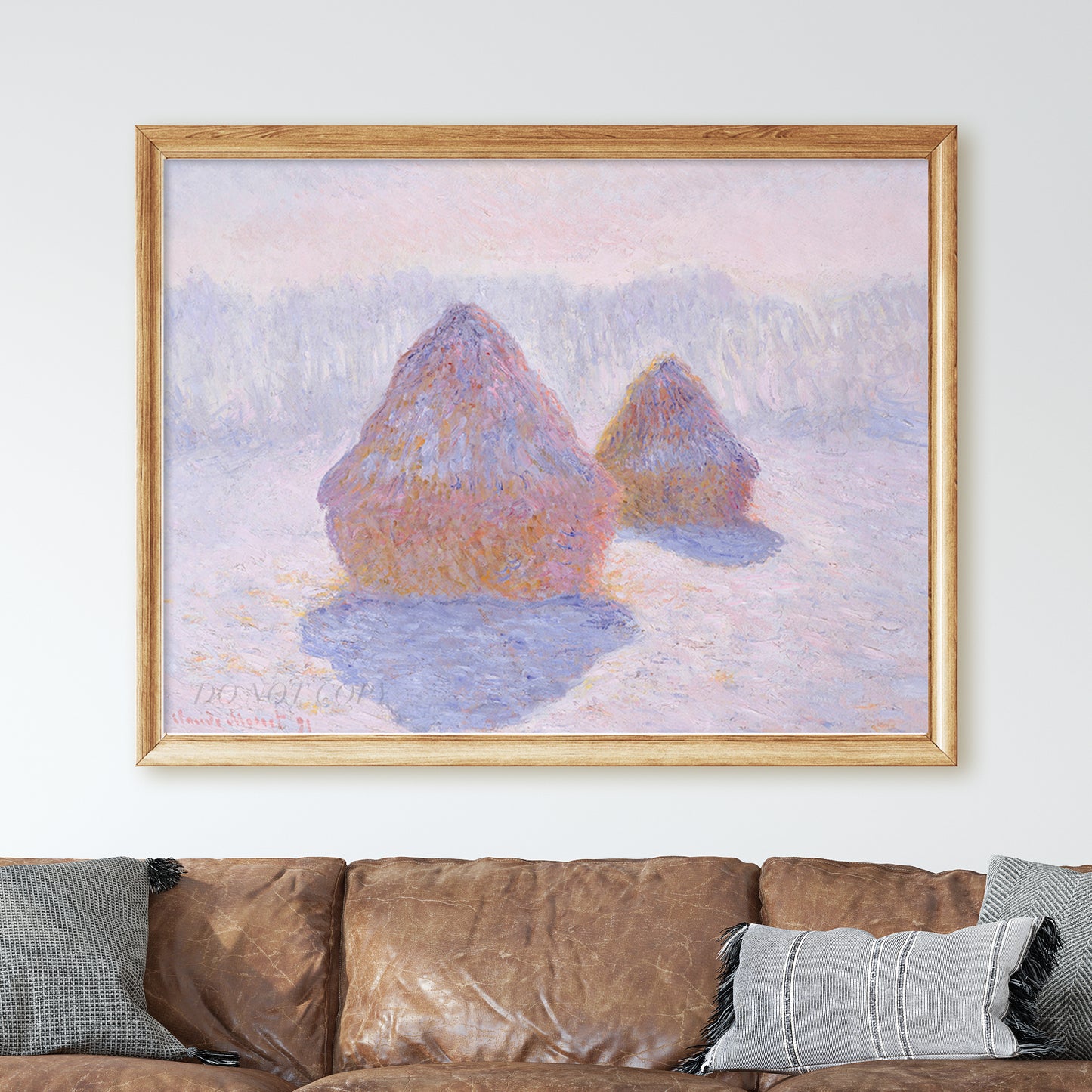 Haystacks (Effect of Snow and Sun) (1891) by Claude Monet