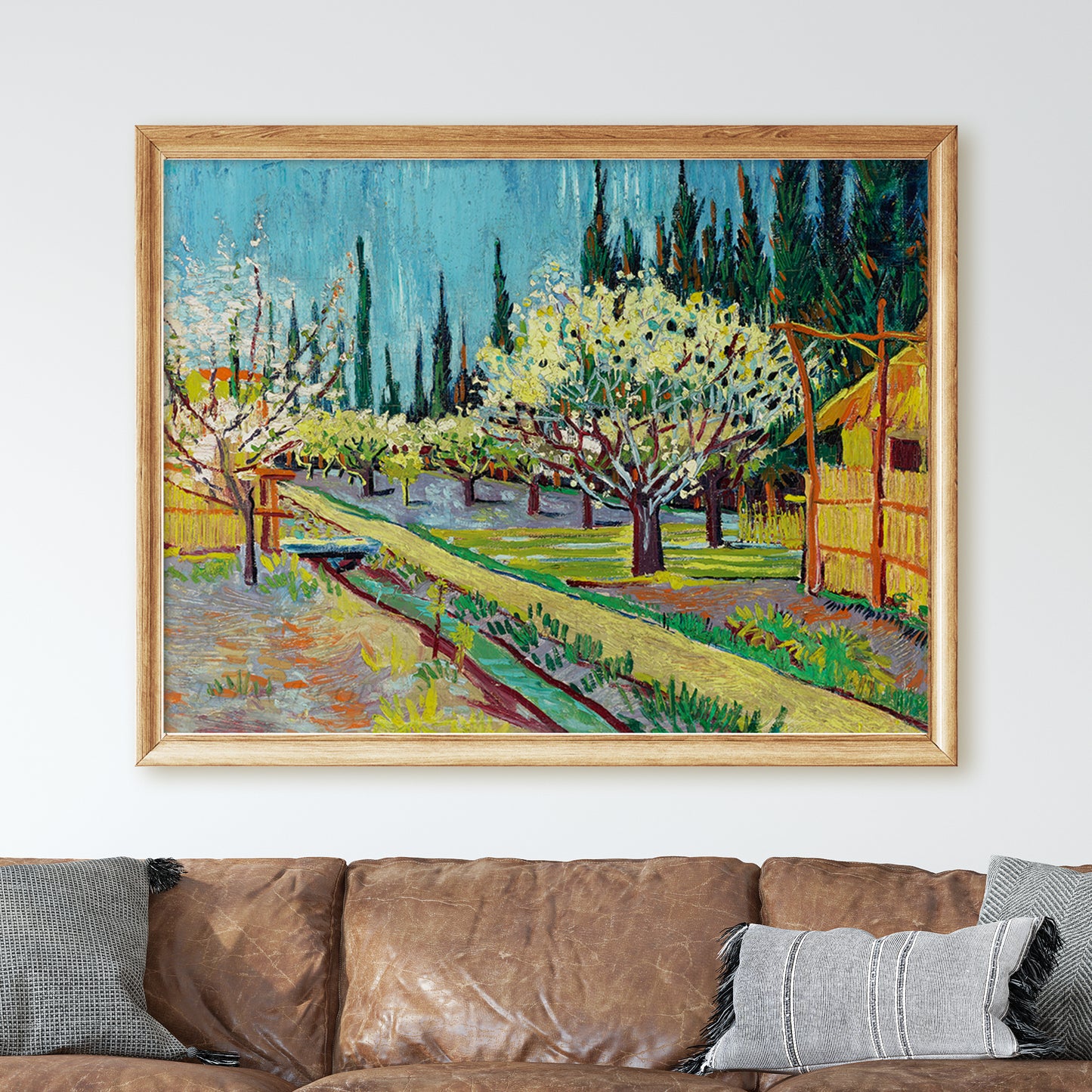 Orchard Bordered by Cypresses (1888) by Van Gogh