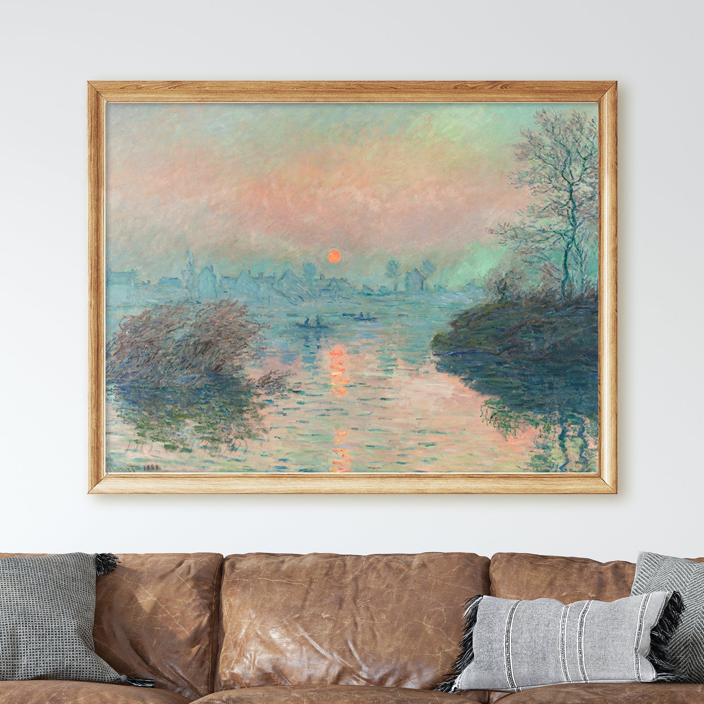 Sun Setting on the Seine at Lavacourt (1880) by Claude Monet