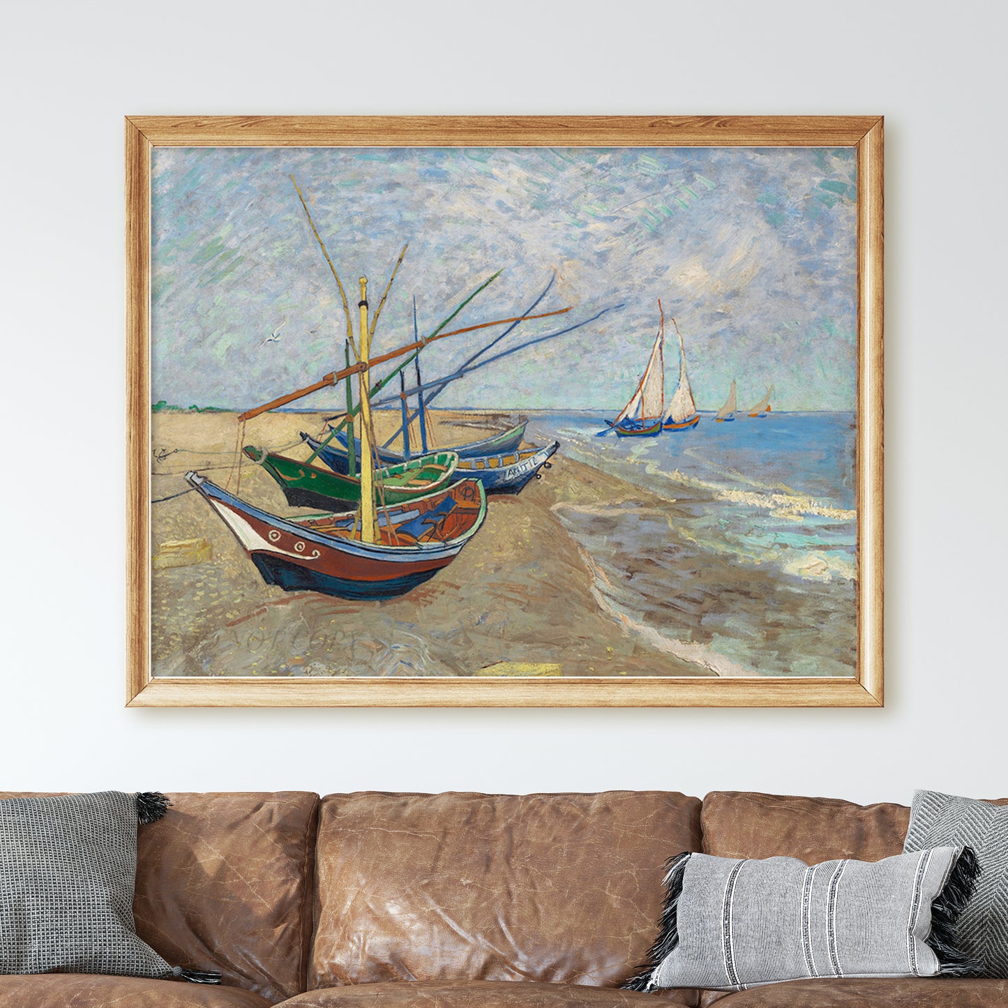 Fishing Boats on the Beach at Saintes-Maries (1888) by Van Gogh