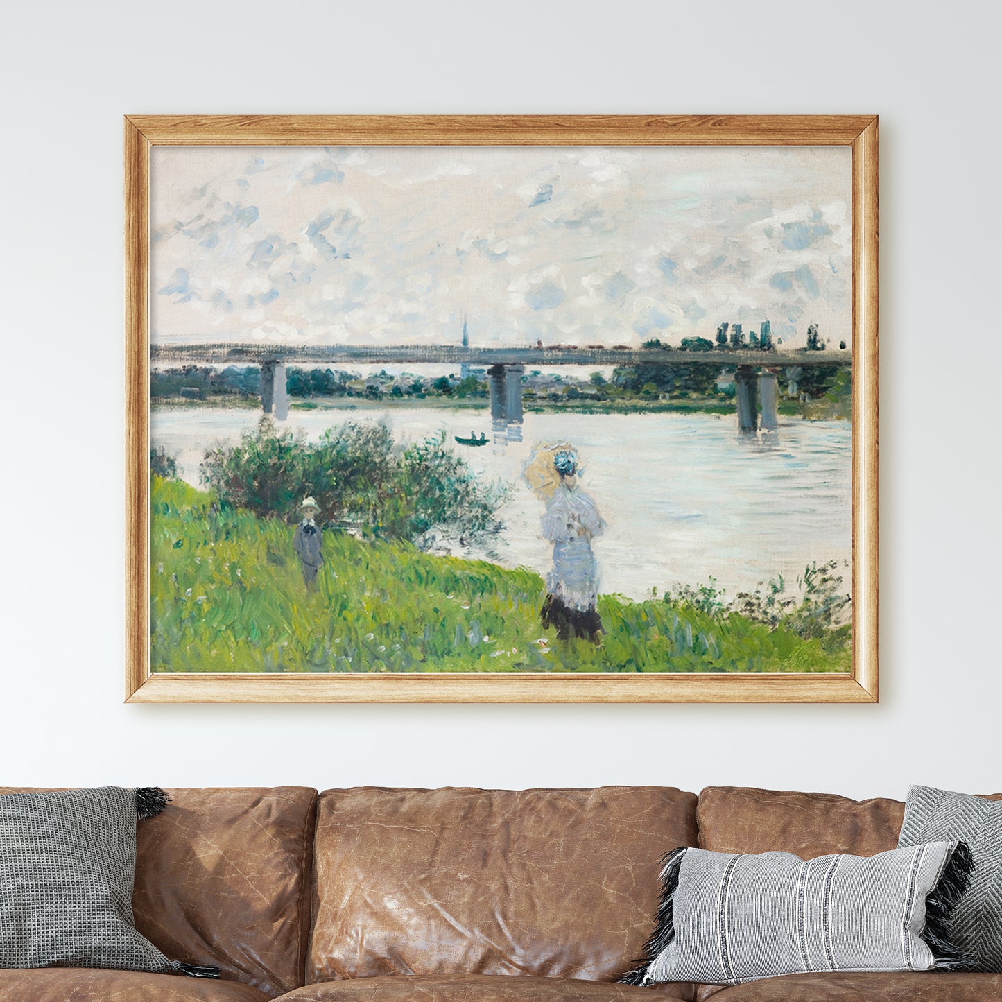 The Promenade with the Railroad Bridge, Argenteuil (1874) by Claude Monet