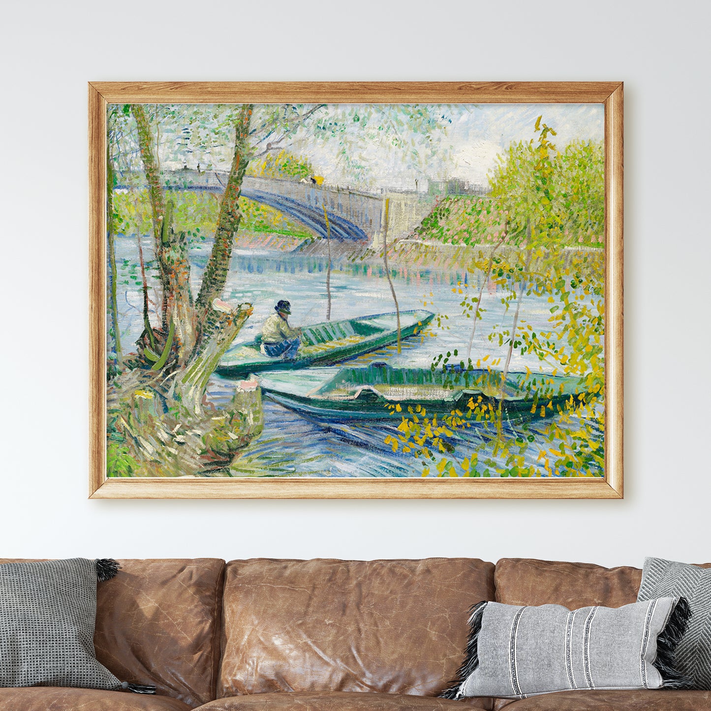 Fishing in Spring, the Pont de Clichy (Asnières) (1887) by Van Gogh.