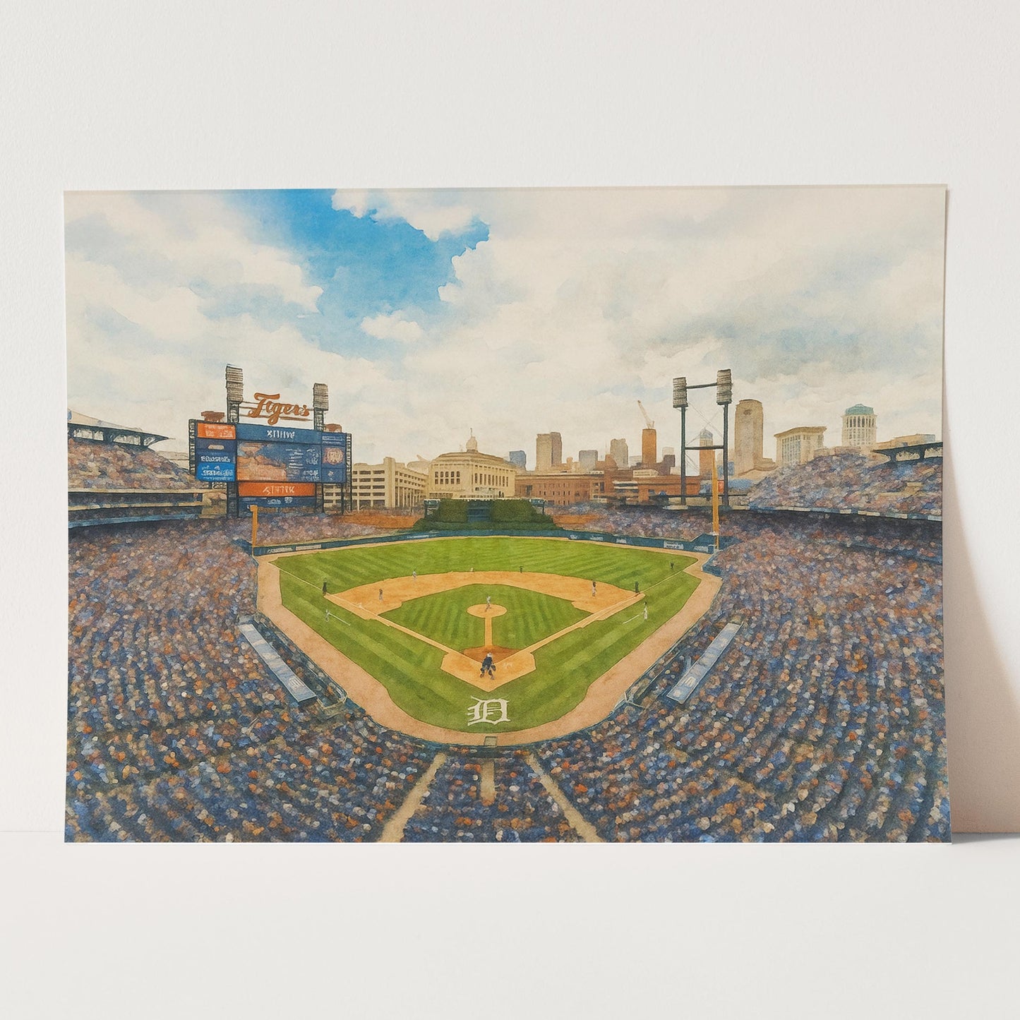 Comerica Park Watercolor Painting