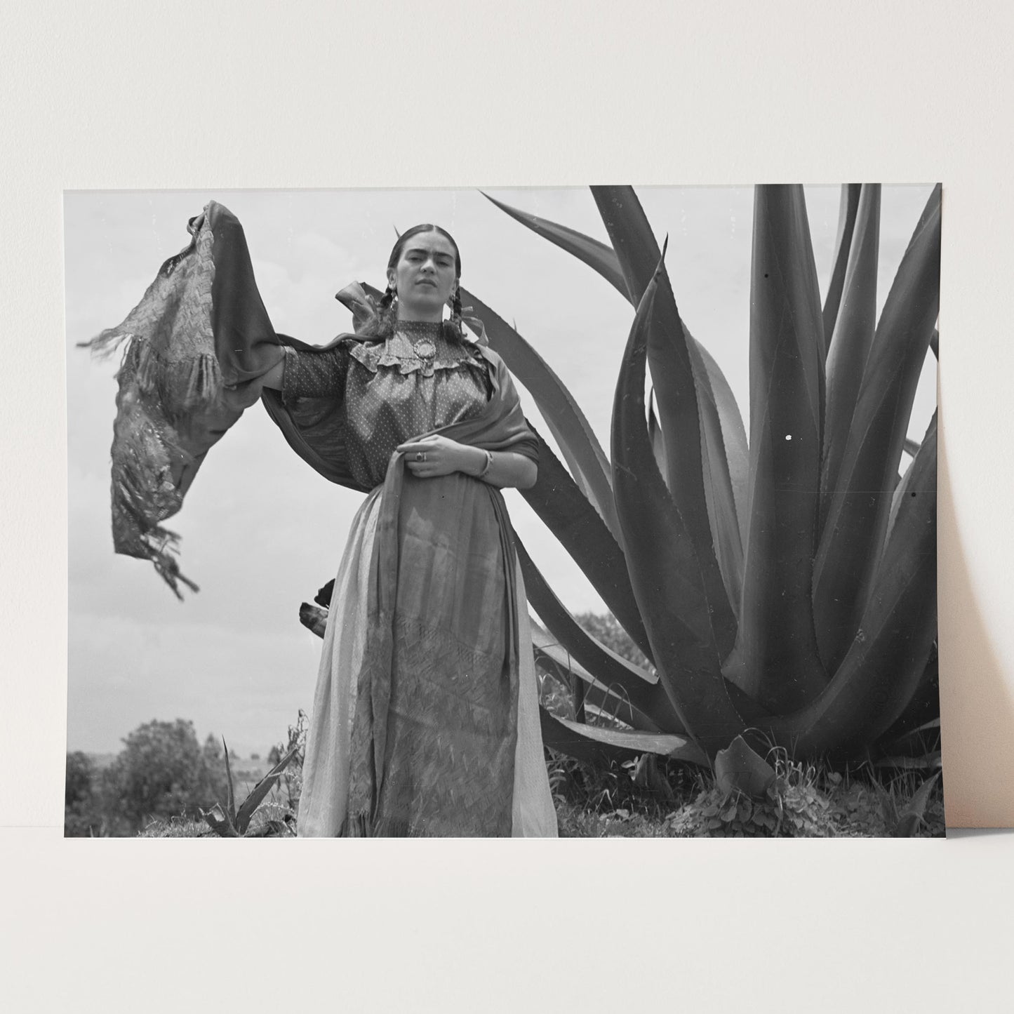 Frida Kahlo Next to Agave Plant
