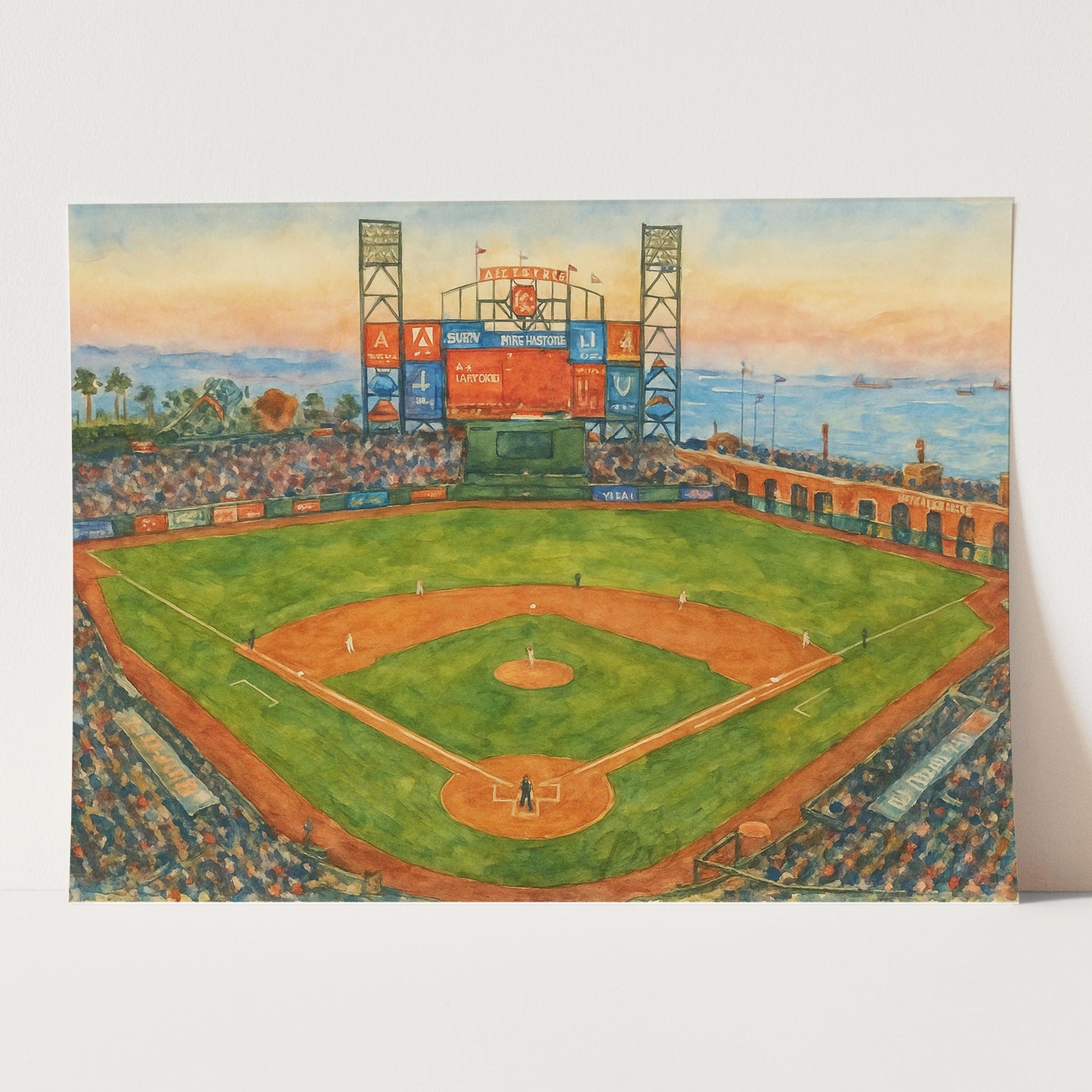 Oracle Park Watercolor Painting