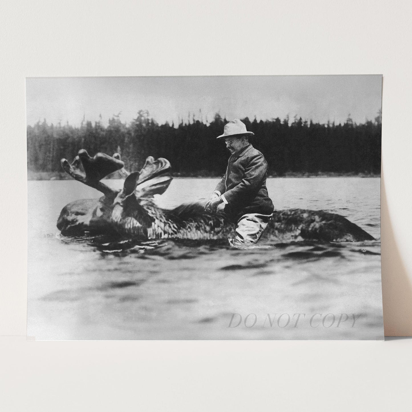 Teddy Roosevelt Riding A Moose