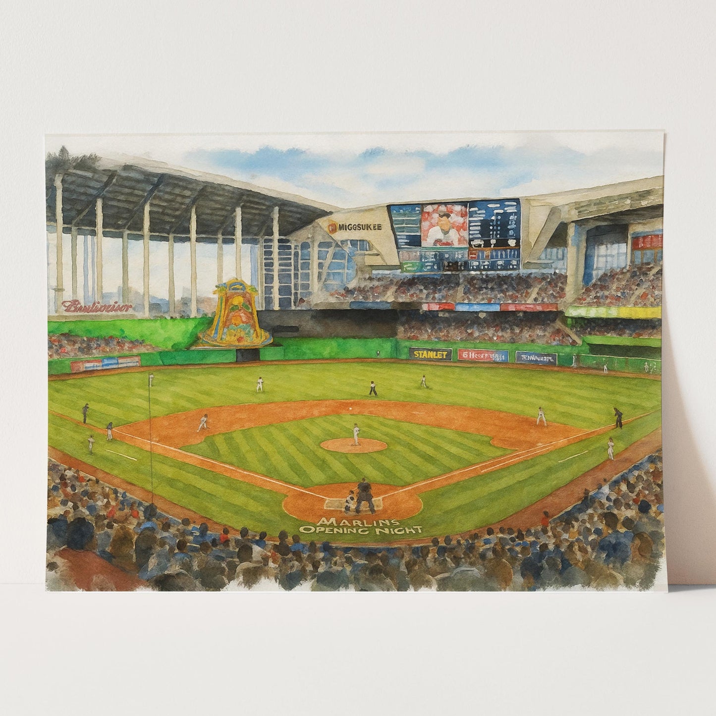 LoanDepot Park Watercolor Painting