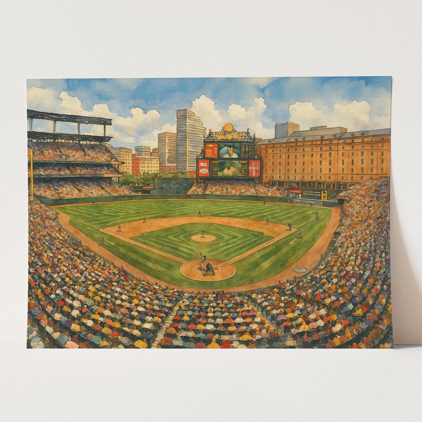 Oriole Park at Camden Yards Watercolor Painting