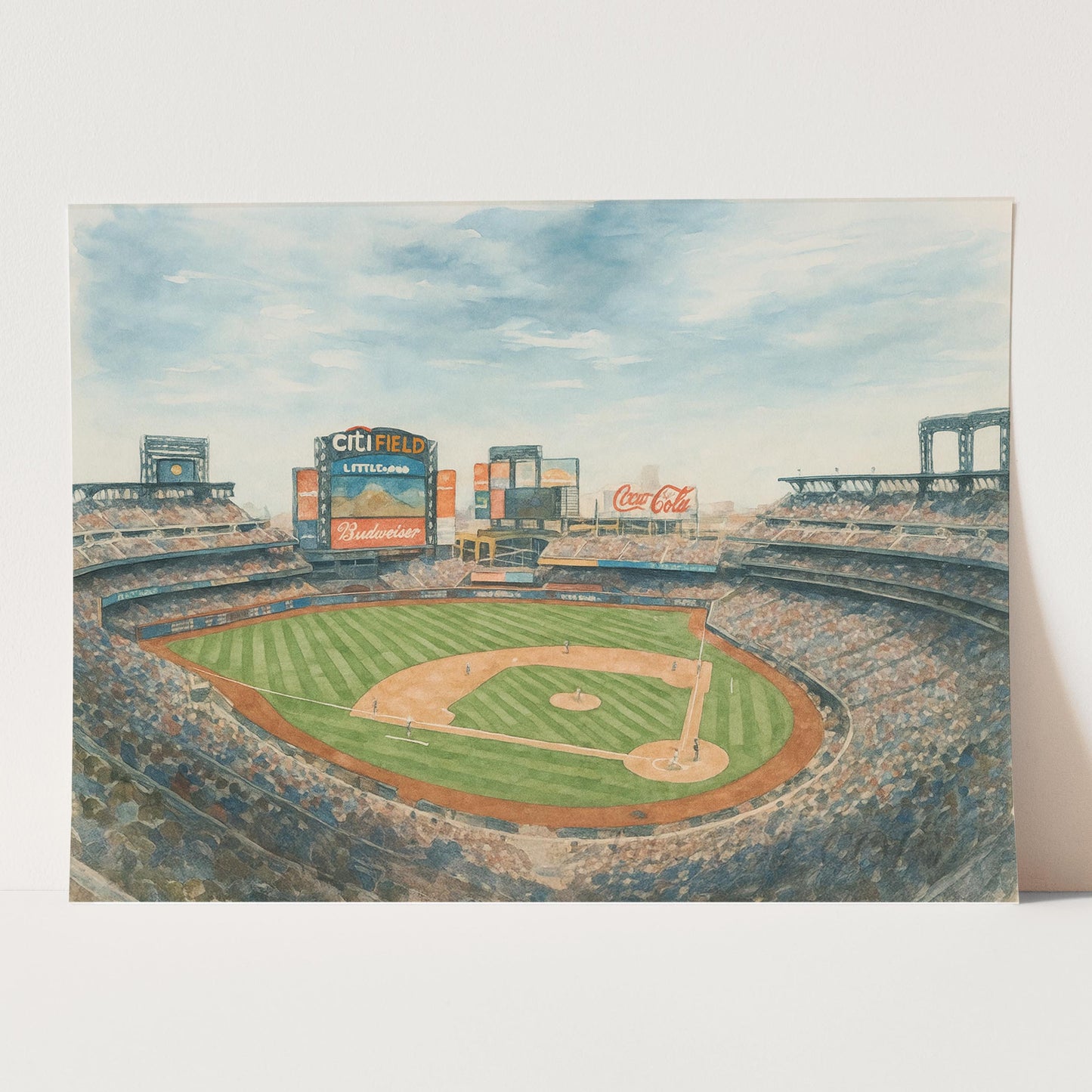 Citi Field Watercolor Painting