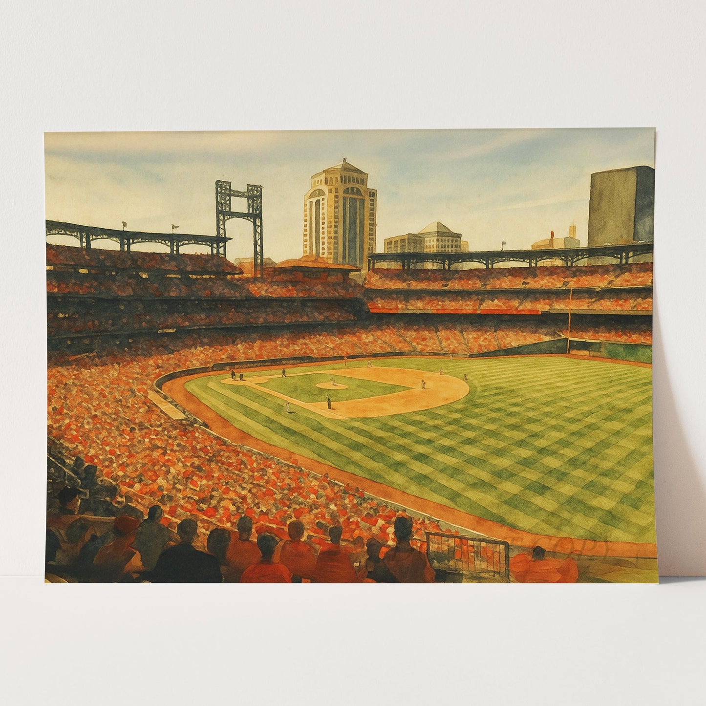 Busch Stadium Watercolor Painting