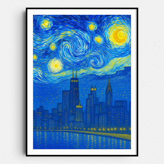 Chicago As Van Gogh Starry Night