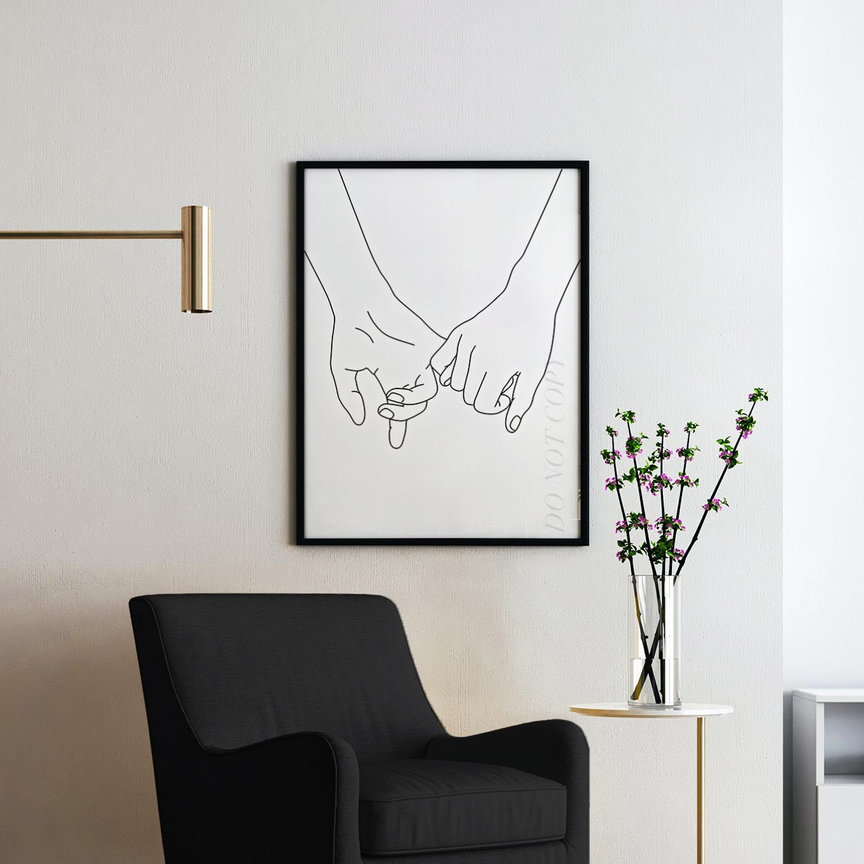 Holding Hands Line Art
