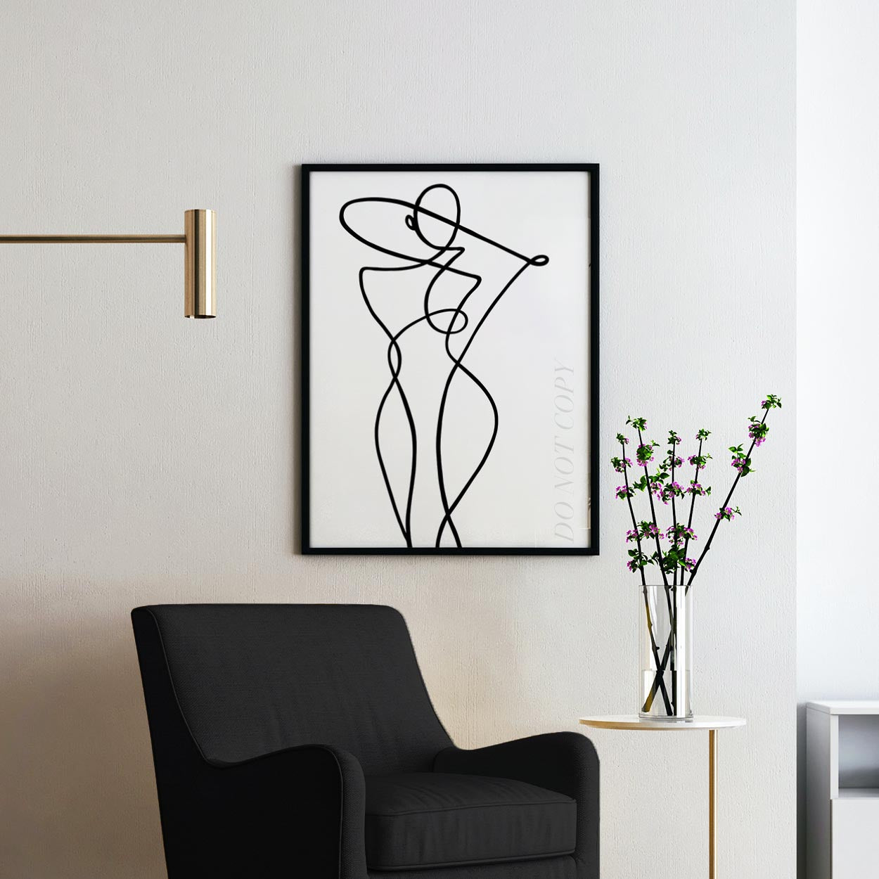 Stylish Woman Line Art