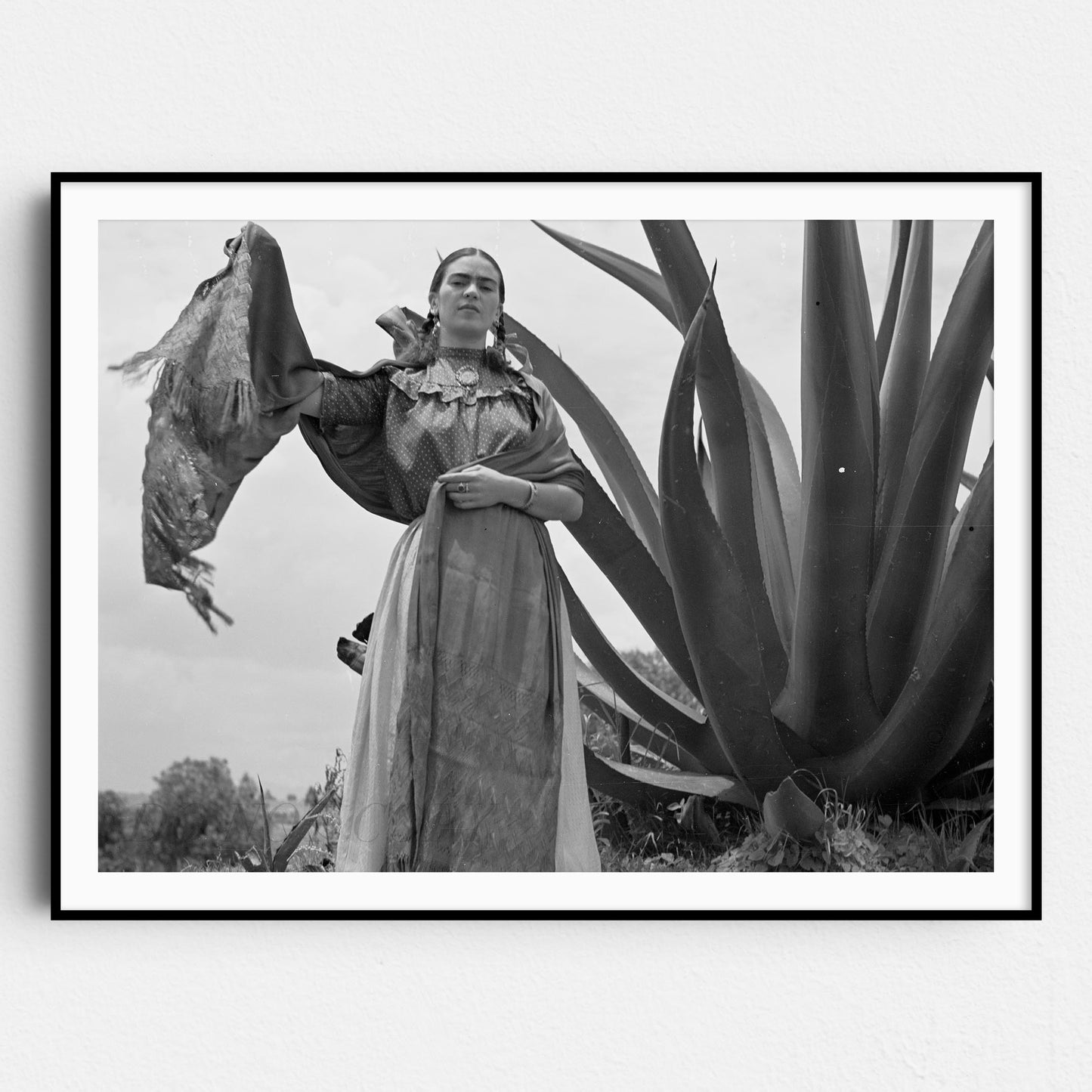 Frida Kahlo Next to Agave Plant