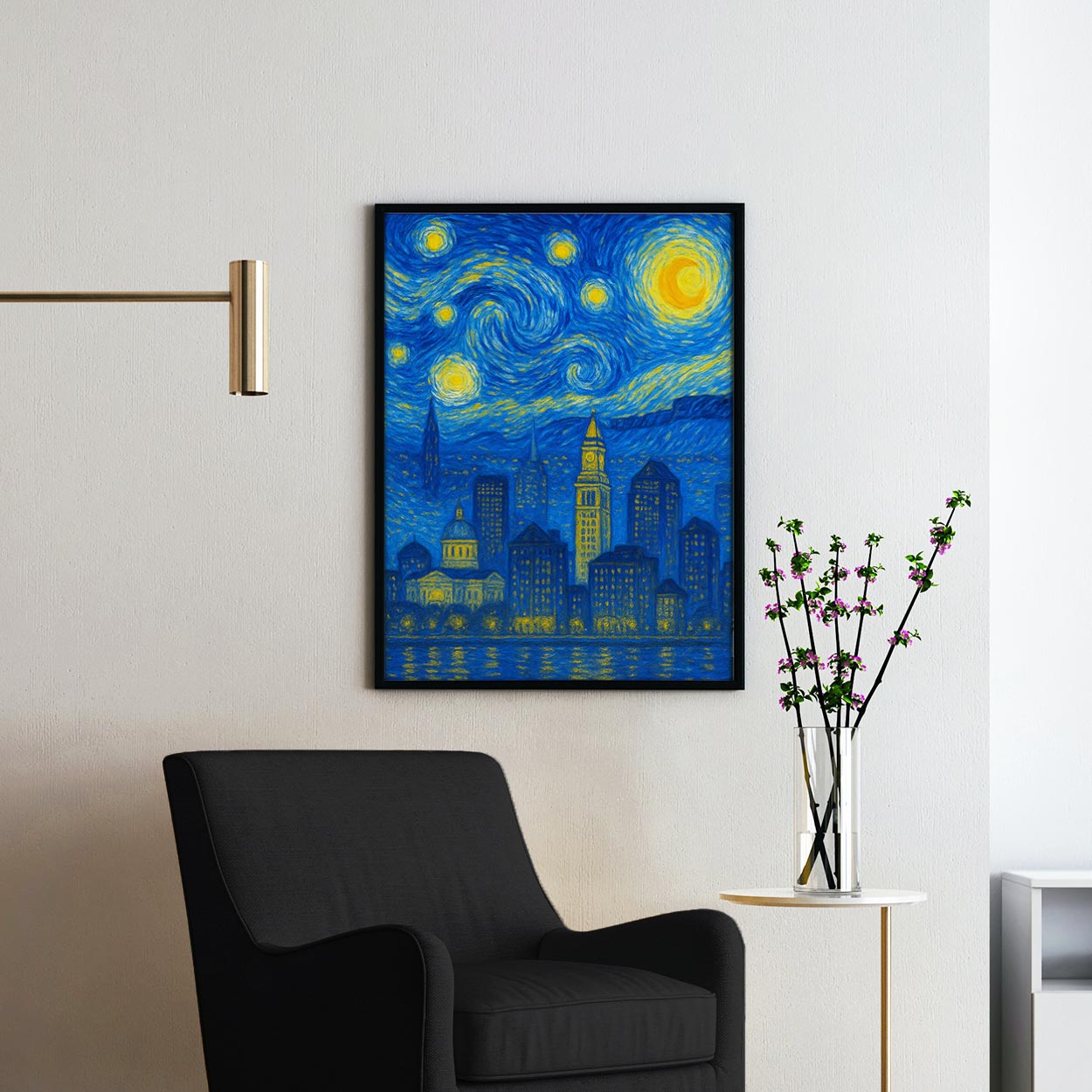 Boston As Van Gogh Starry Night