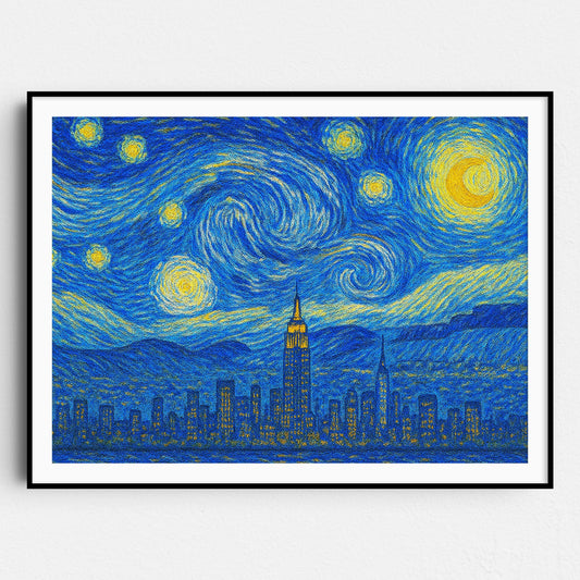 New York City Skyline Van Gogh Starry Night