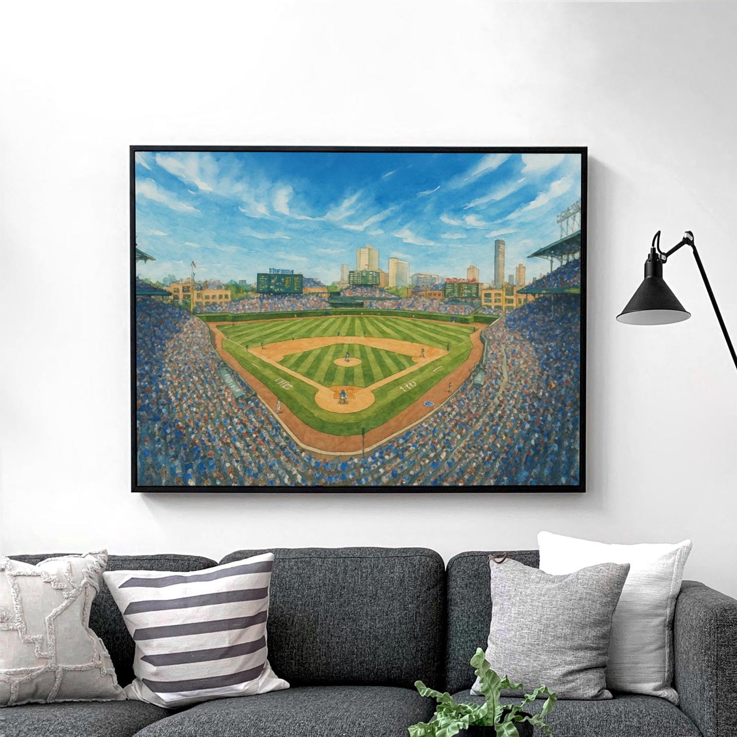 Wrigley Field Watercolor Painting