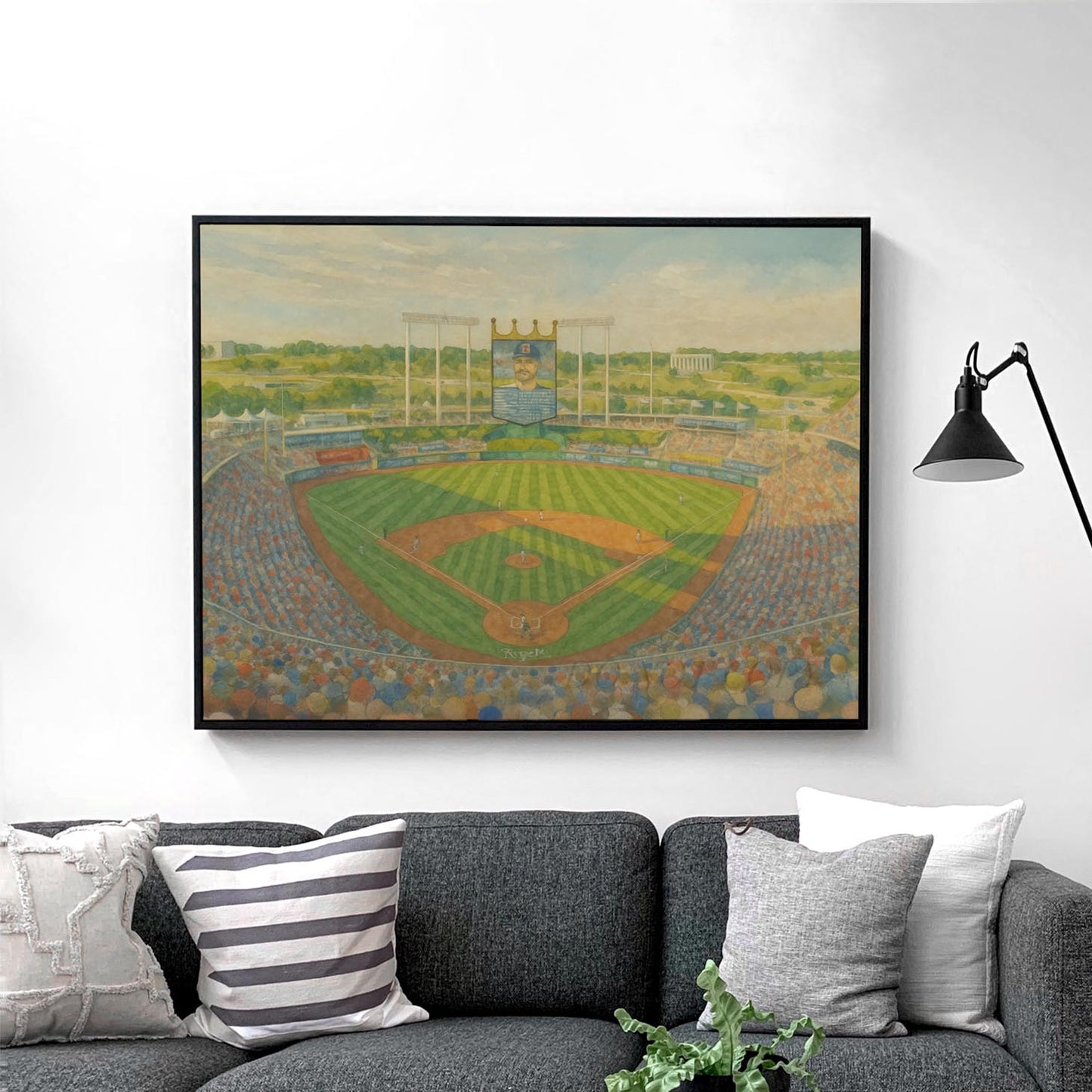 Kauffman Stadium Watercolor Painting