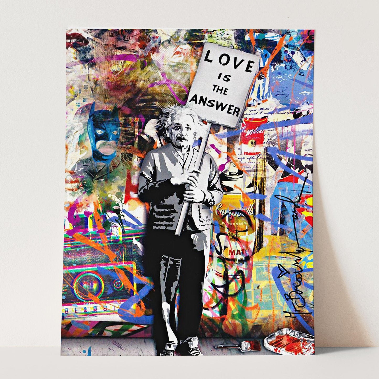 Love Is The Answer Einstein Sign Banksy
