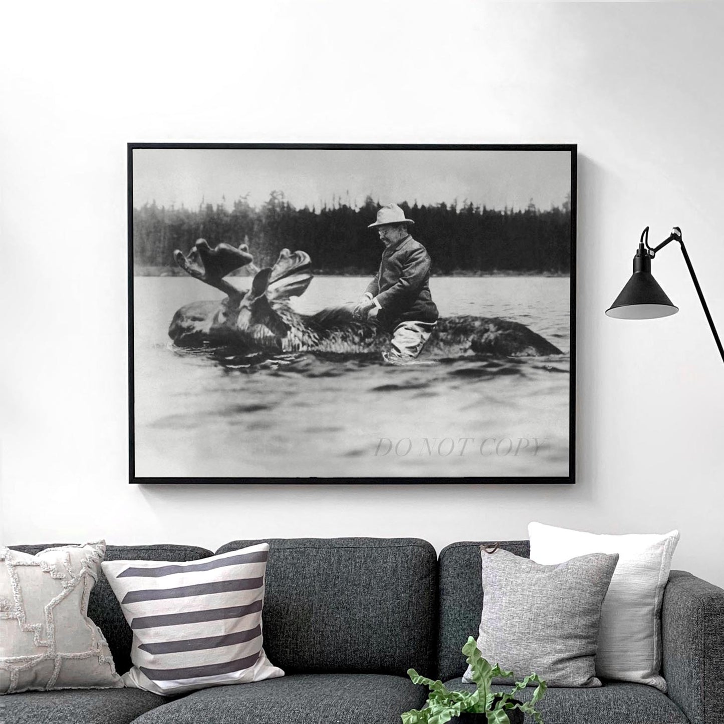 Teddy Roosevelt Riding A Moose
