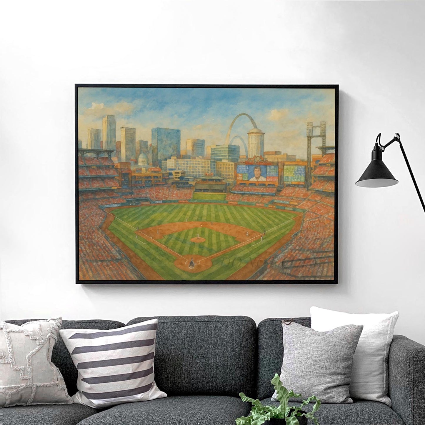 Busch Stadium St Louis Watercolor Painting