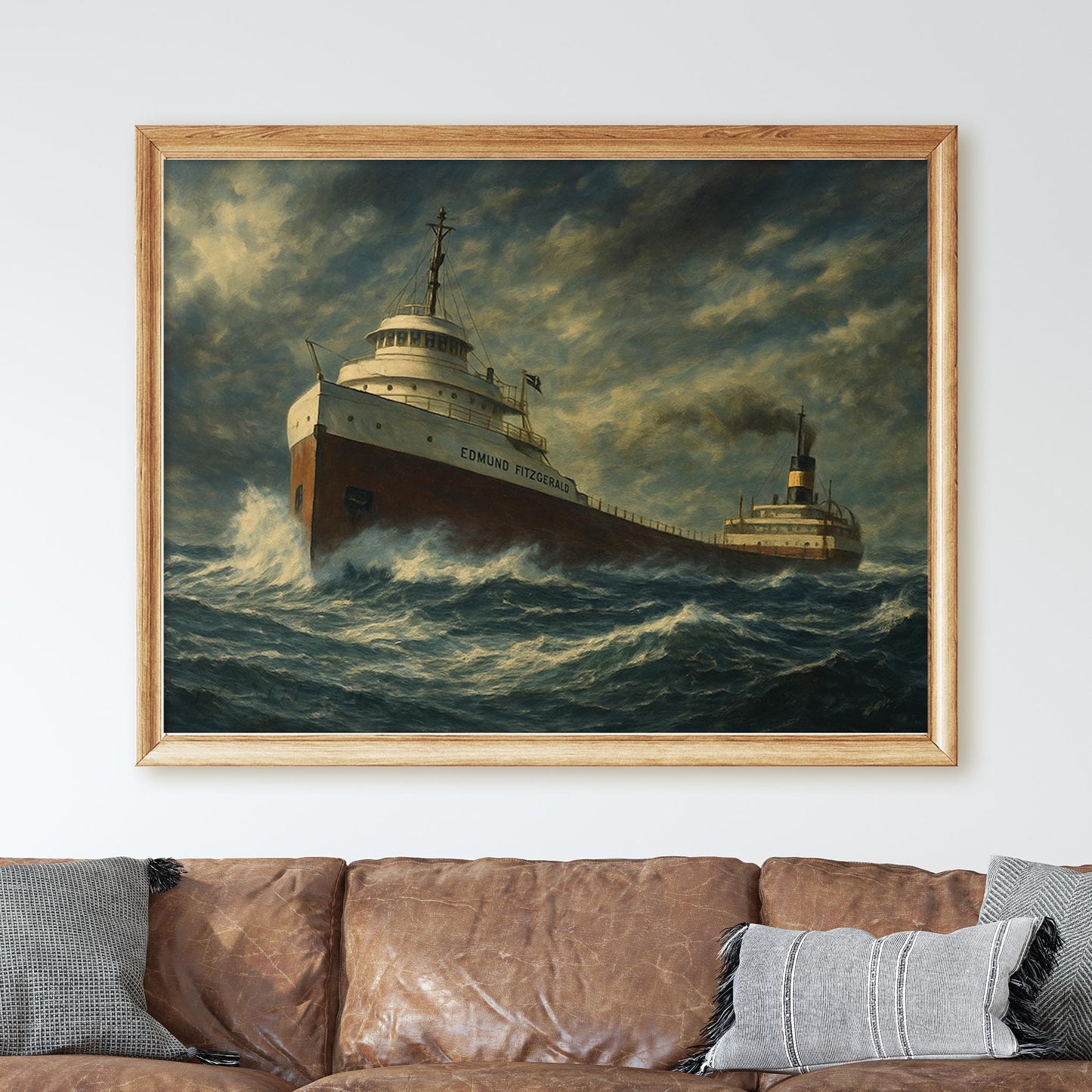 Edmund Fitzgerald Great Lakes Freighter Painting
