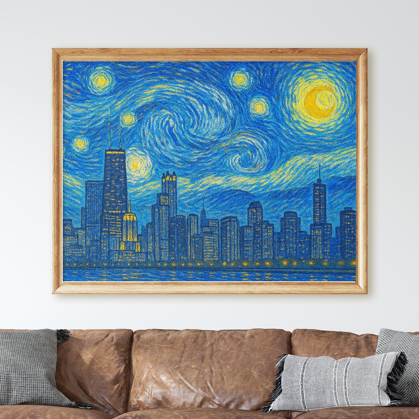 Chicago Skyline Van Gogh Starry Night