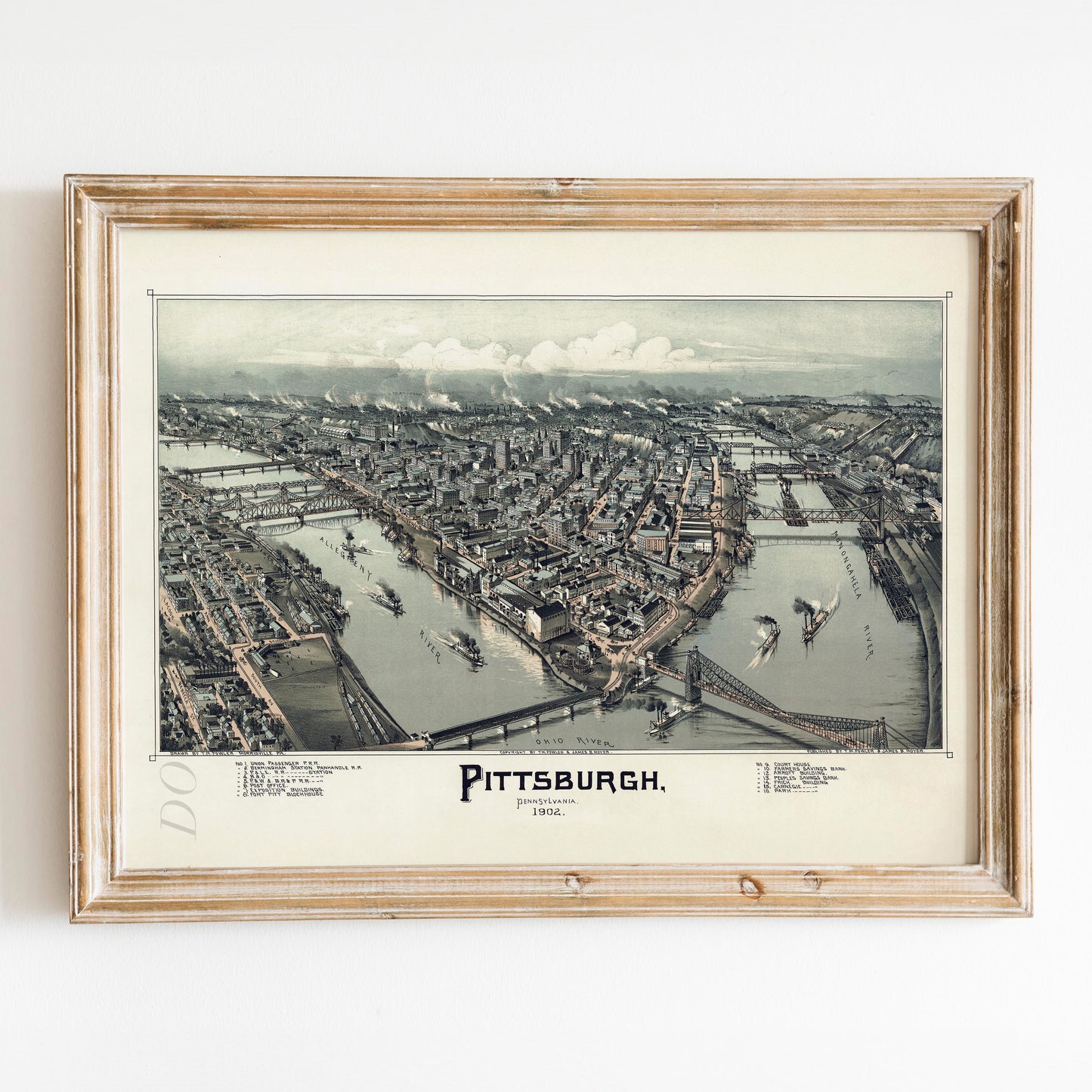 Pittsburgh Map 1902 - Vintage Bird's Eye View Map