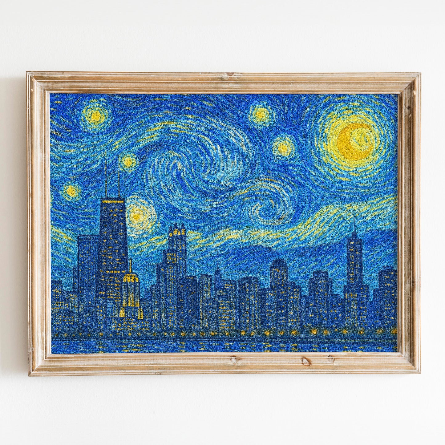 Chicago Skyline Van Gogh Starry Night