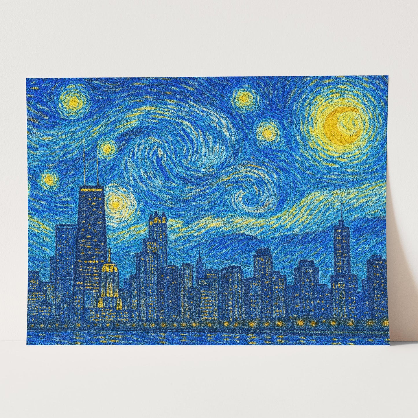 Chicago Skyline Van Gogh Starry Night