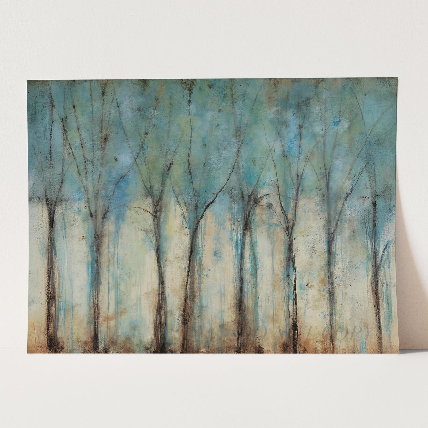 Blue Forest Abstract Trees