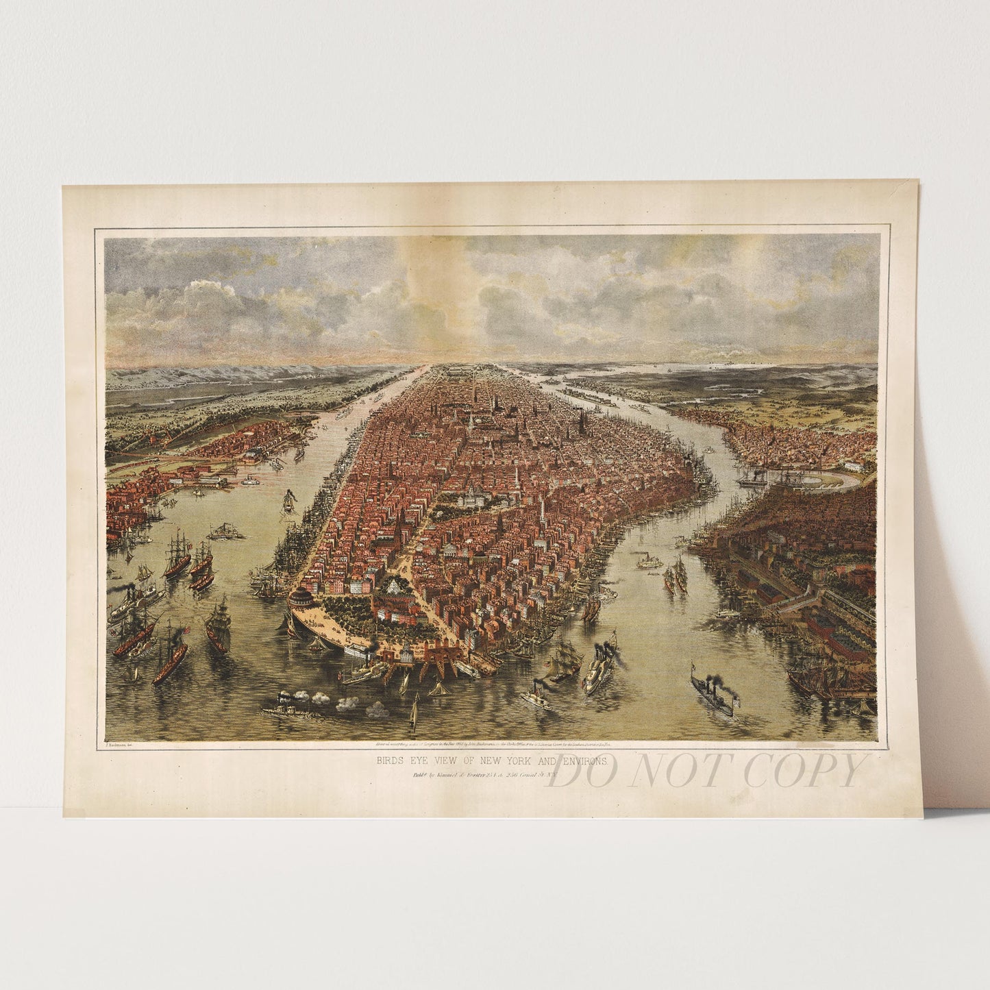 Old Map of NYC - New York City 1865