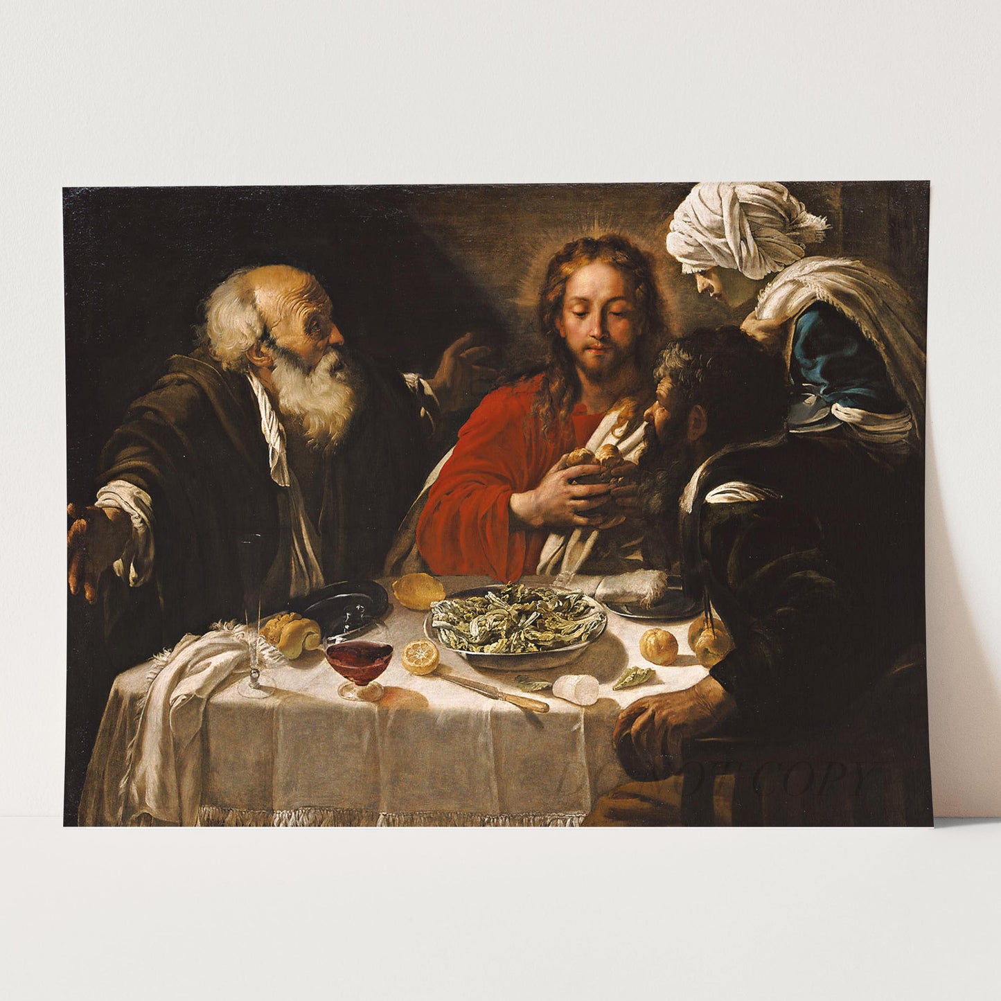 Christ And The Disciples In Emmaus by Caravaggio