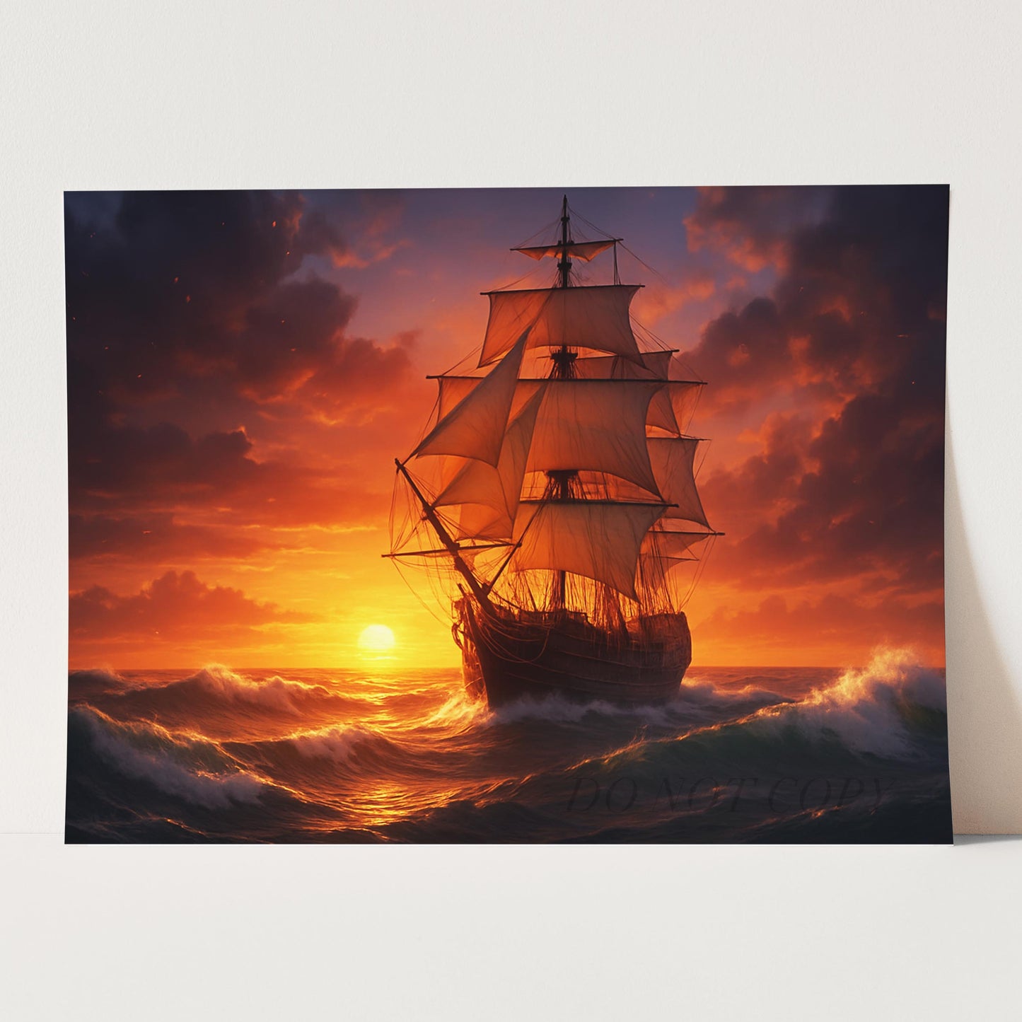 Sunset Over Ship