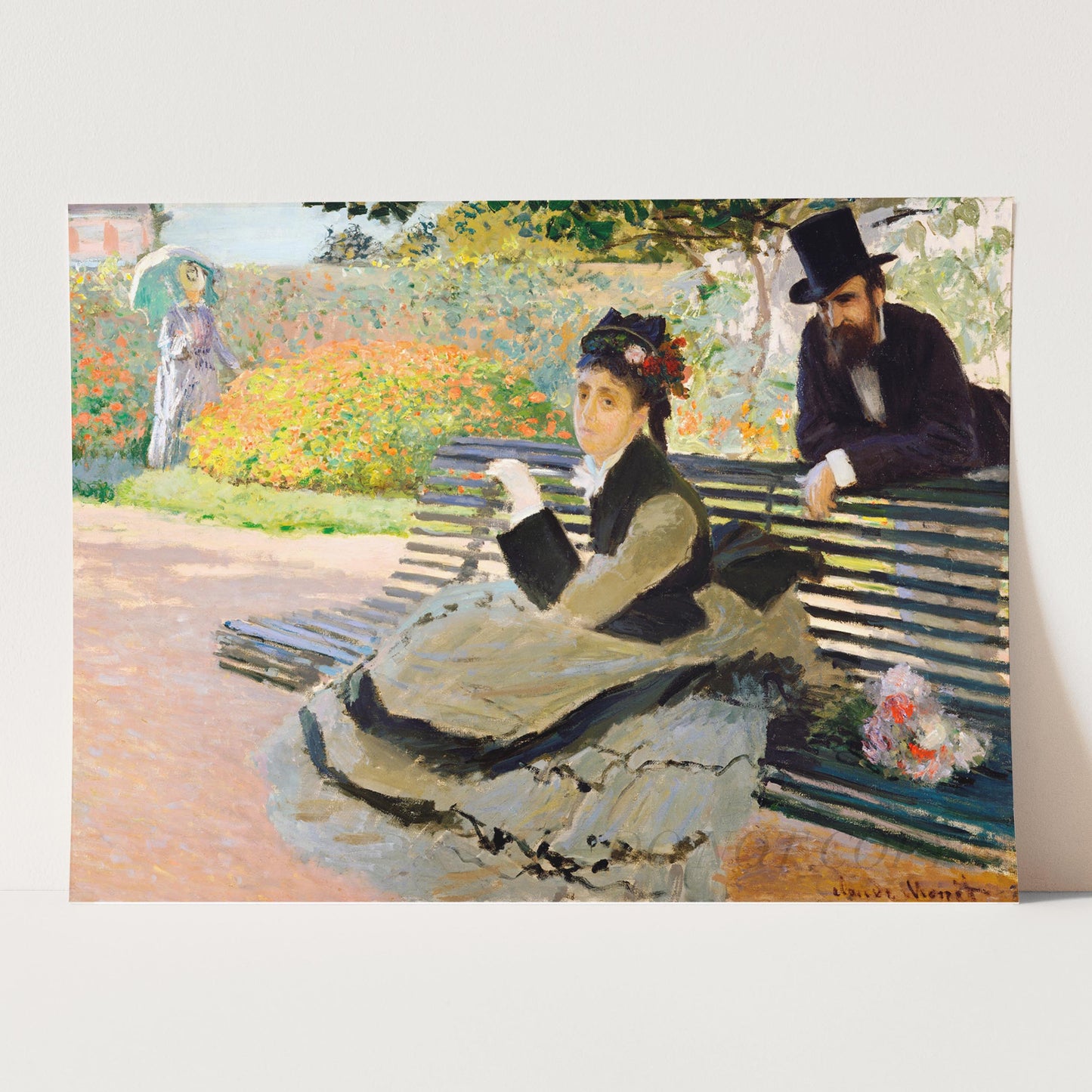 Camille Monet on a Garden Bench (1873) by Claude Monet