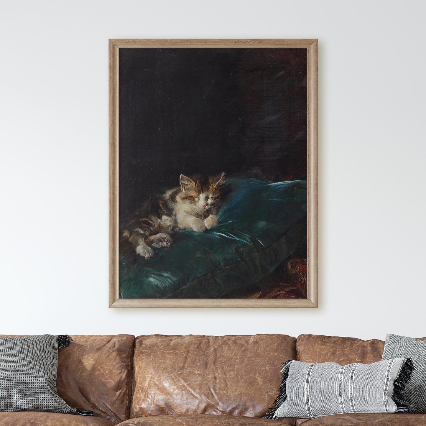 Cat Sleeping On A Cushion, 1892 by Francisco Domingo Marqués
