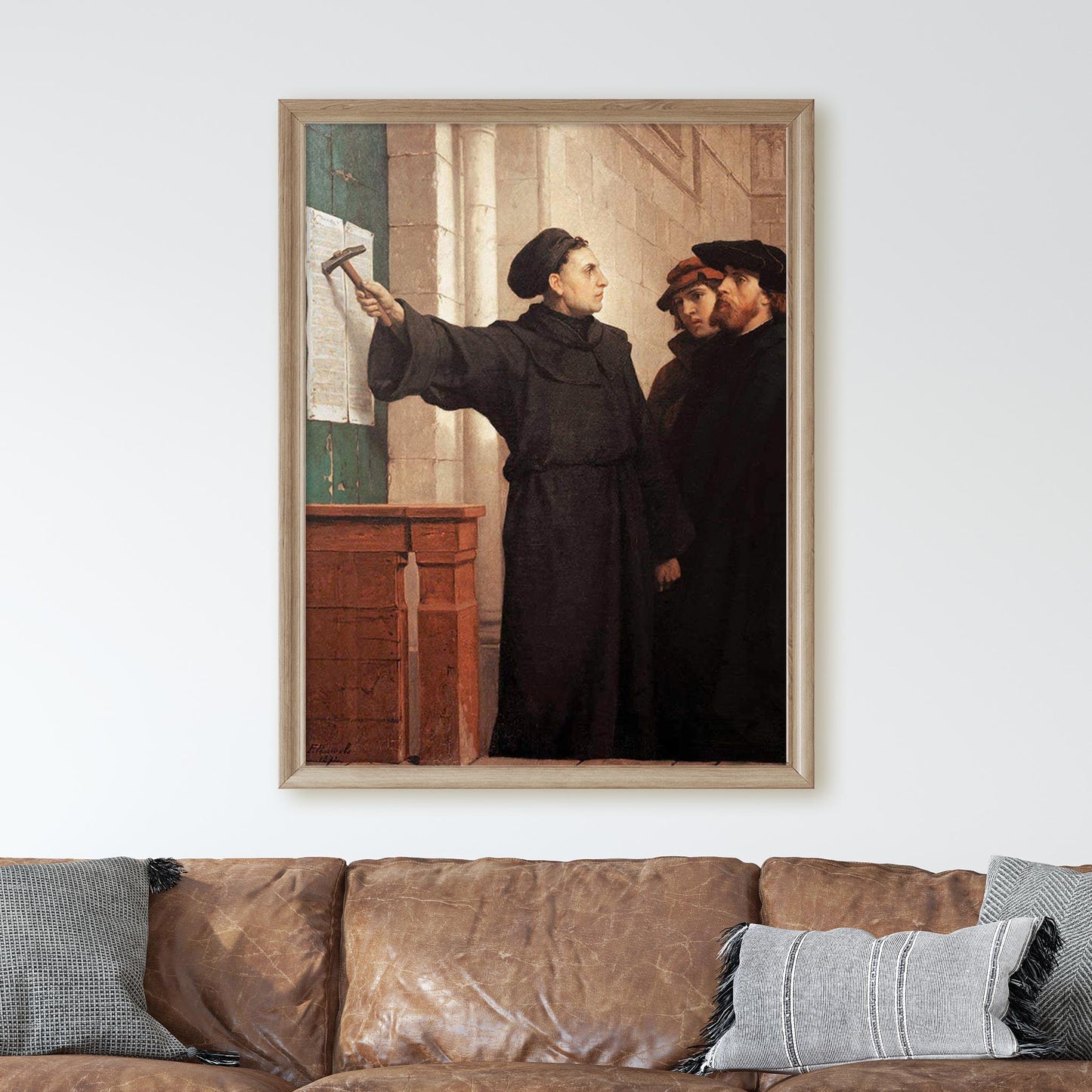 Luther Hammers His 95 Theses To The Door