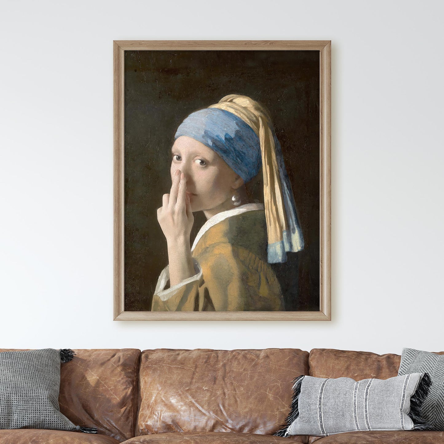 The Girl With The Pearl Earring Plugging Her Nose