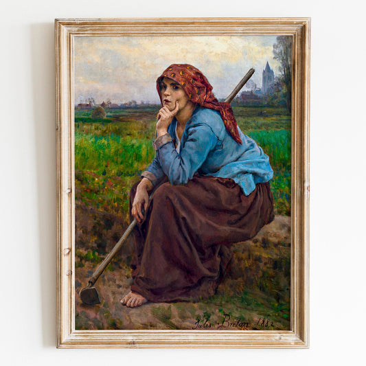 Young Peasant Girl with a Hoe, 1882 by Jules Breton