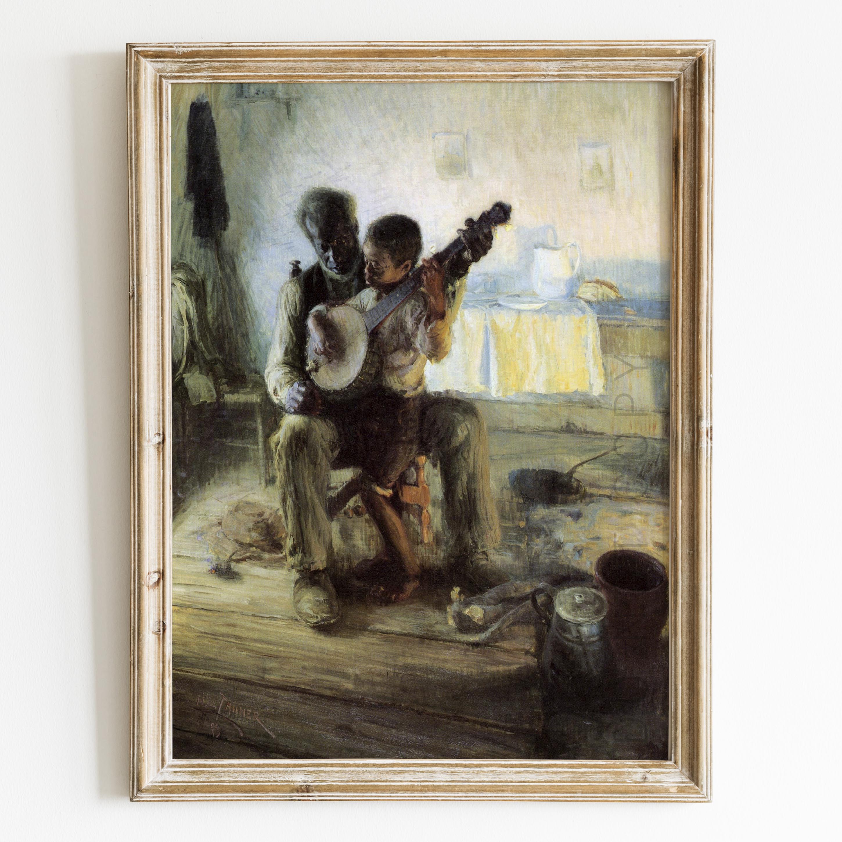 The Banjo Lesson (1893) by Henry Ossawa Tanner Wall Art Poster