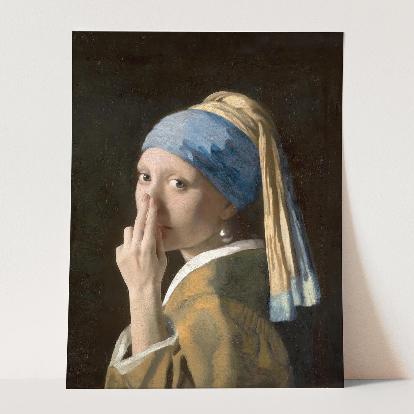 The Girl With The Pearl Earring Plugging Her Nose