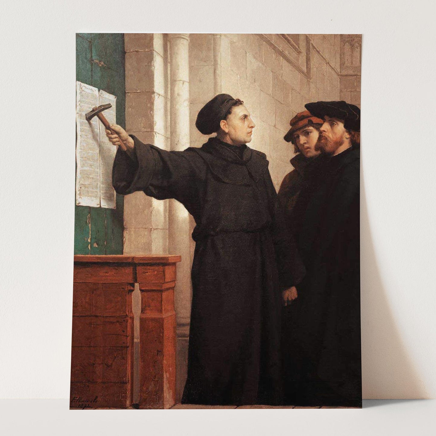 Luther Hammers His 95 Theses To The Door