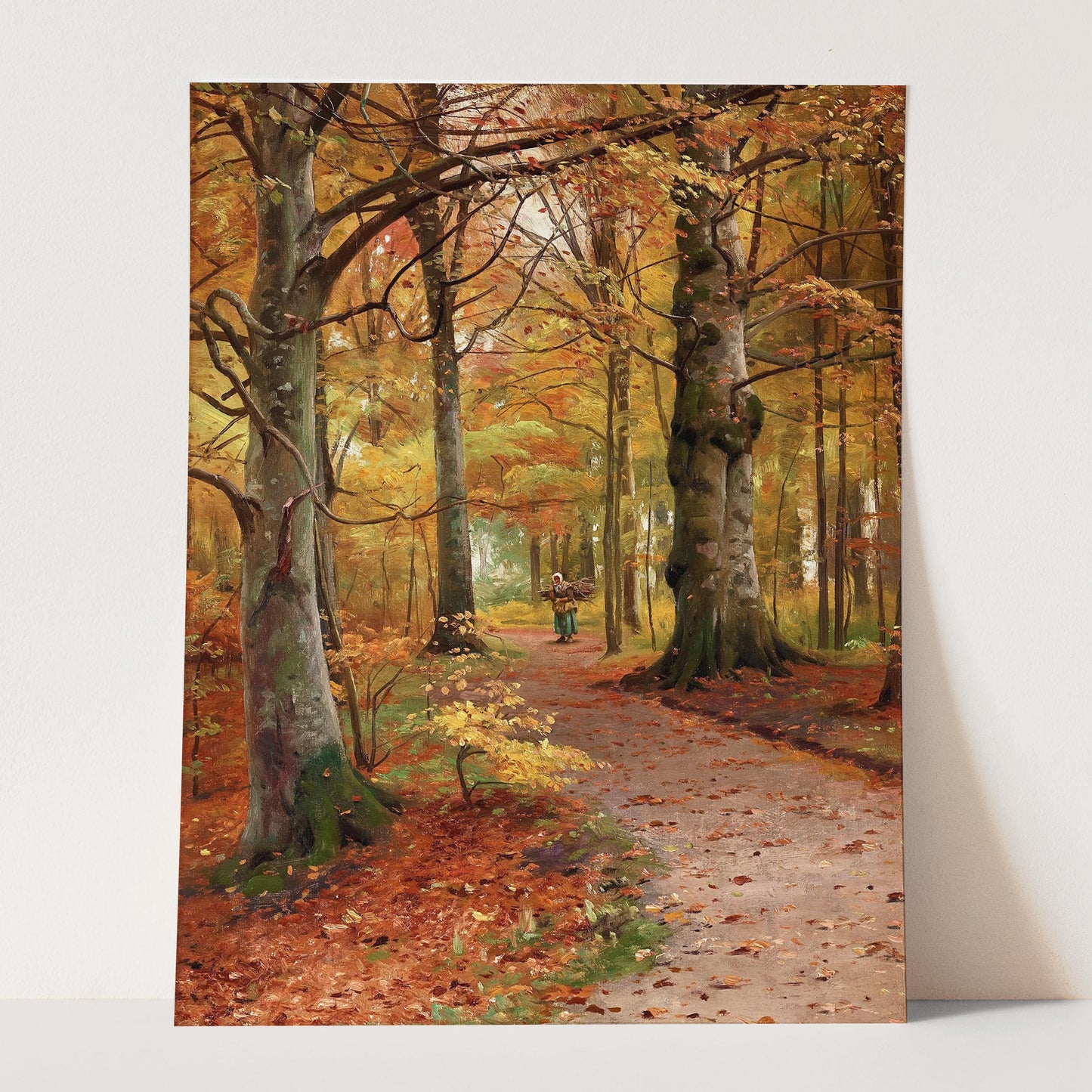 A Beech Forest in Autumn 1920s Danish Fall Landscape