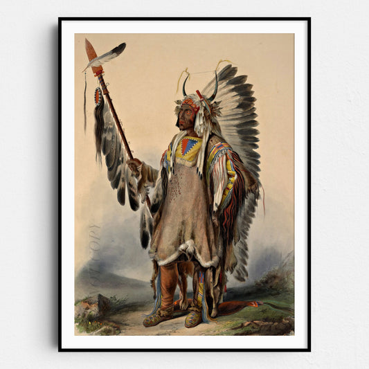 A Mandan Indian Chief by Karl Bodmer