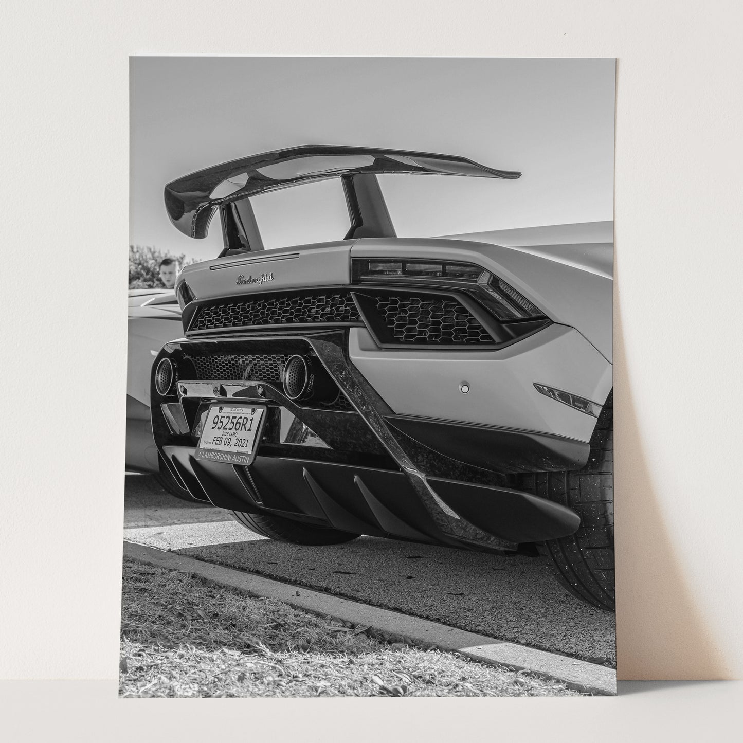 Black & White Lamborghini Rear View
